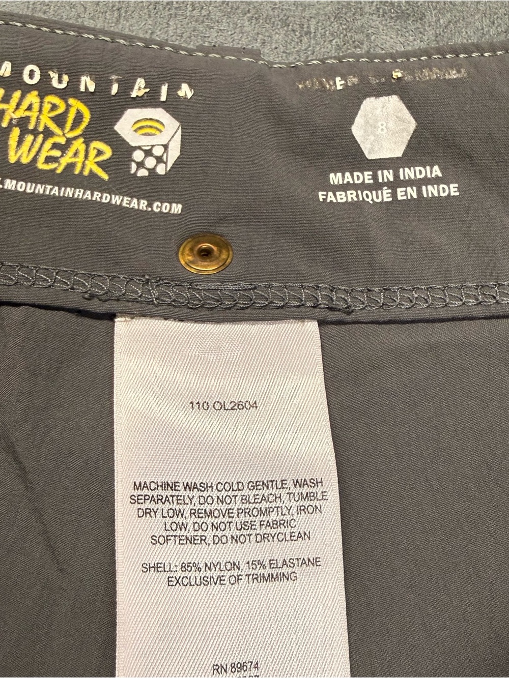Mountain Hardwear Charcoal Gray Technical Shell Jacket